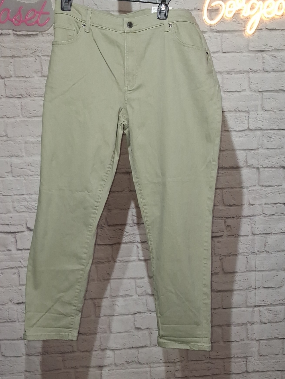 Sonoma Straight-Leg Jeans in Light Sage Green